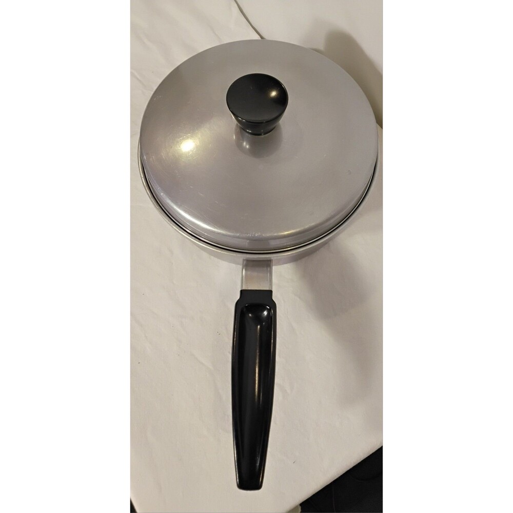 Vintage Sears Roebuck Aluminum Egg Poacher Set 4 Cup Pan Insert Rare